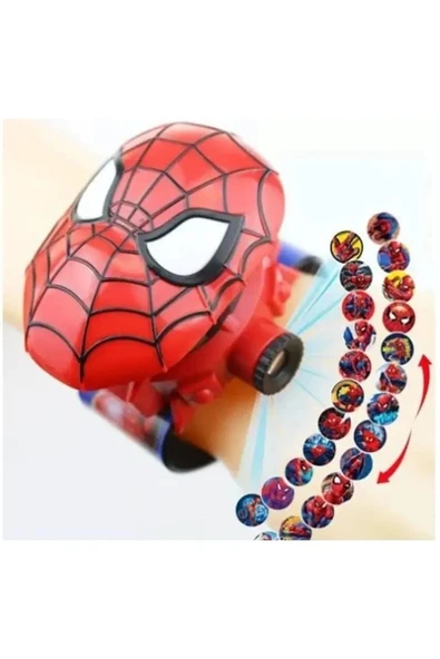 Spiderman Örümcek Adam Projeksiyonlu Dijital Çocuk Saati Duvara Yansıtmalı Projektör Saat Spiderman - 2