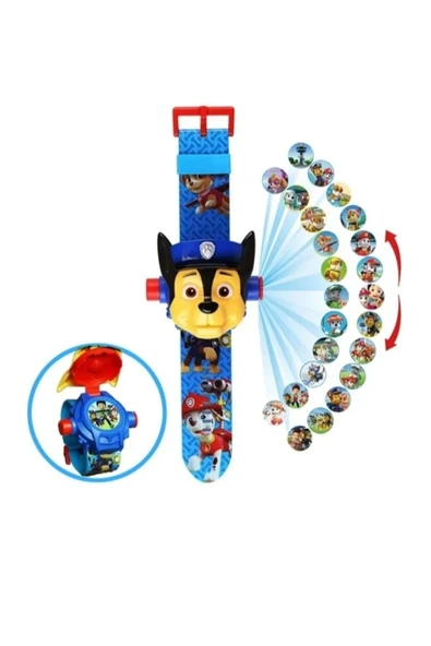 Paw Patrol Projeksiyonlu Dijital Oyuncak Çocuk Saati Duvara Yansıtmalı Projektör Saat Paw Patrol