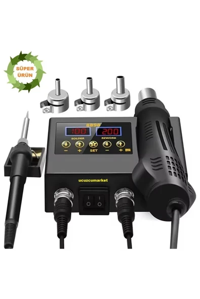 HAVA ÜFLEME + KALEM HAVYA LCD DİGİTAL EKRAN LEHİMLEME İSTASYONU - 3