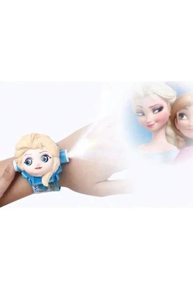 Elsa Figürlü Frozen Projeksiyonlu Dijital Oyuncak Çocuk Saati Duvara Yansıtmalı Projektör Elsalı - 4