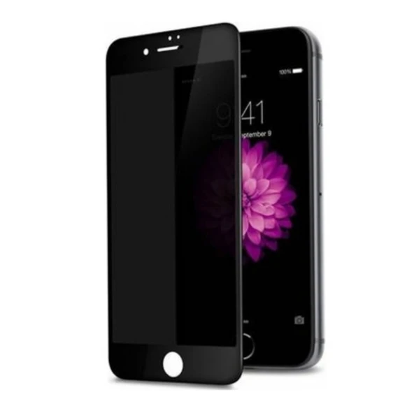 iPhone 7 Plus / 8 Plus Uyumlu Privacy Ön Koruma Hayalet Seramik Nano Ekran Koruyucu (Siyah)