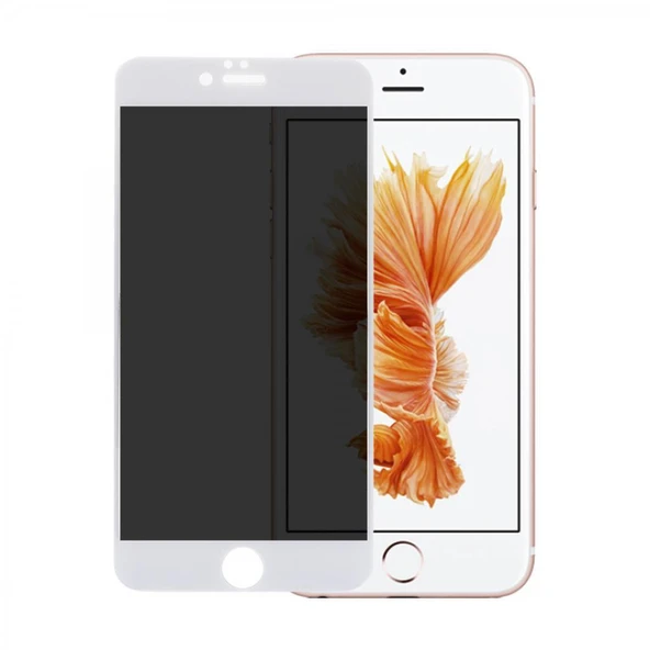 iPhone 6 Plus / 6S Plus Uyumlu Privacy Ön Koruma Temperli Hayalet Cam Ekran Koruyucu (Beyaz) ürün görseli 1