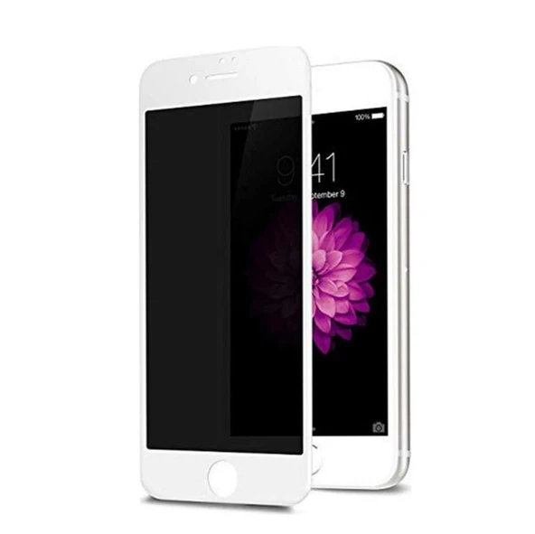 iPhone 6 Plus / 6S Plus Uyumlu Privacy Ön Koruma Hayalet Seramik Nano Ekran Koruyucu (Beyaz) - 1