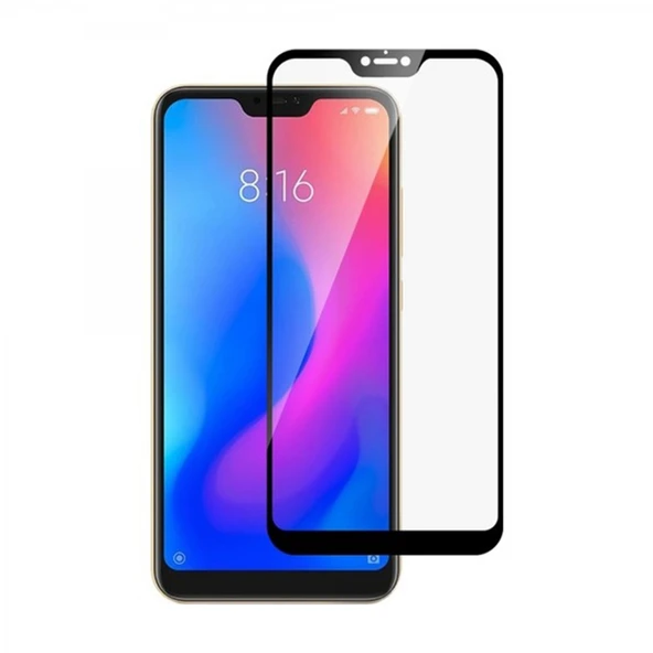 Xiaomi Mi 8 Lite Uyumlu Ön Koruma Temperli Cam Ekran Koruyucu (Siyah) ürün görseli 1