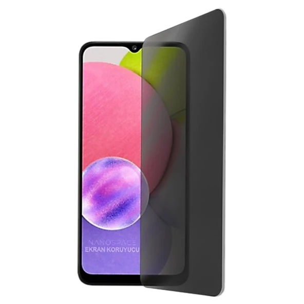 Samsung Galaxy A03 / A03s Uyumlu Privacy Ön Koruma Hayalet Seramik Nano Ekran Koruyucu (Siyah) ürün görseli 1