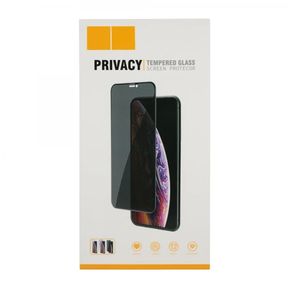 iPhone 6 / 6S Uyumlu Privacy Ön Koruma Temperli Hayalet Cam Ekran Koruyucu (Siyah) - 3