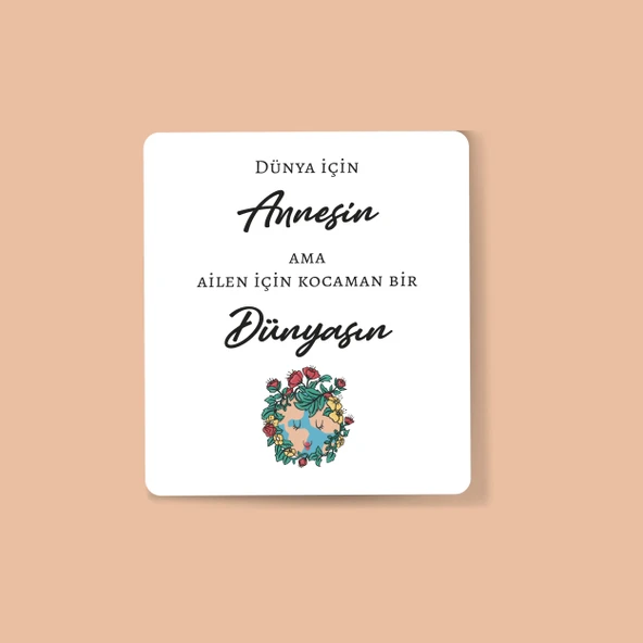 Anneler Günü 4 Lü Tebrik Kartı Hediye kartı Not kartı - Resim 2