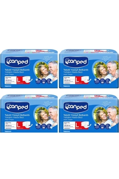 Canped Belbantlı Tekstil Yüzeyli Hasta Bezi Büyük Boy Large 120 Li