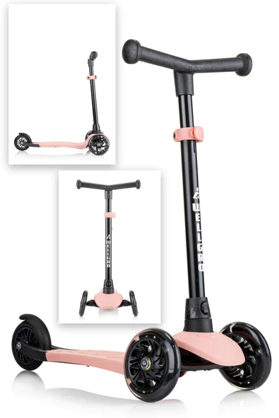 Wellgro Işıklı 3 Tekerli Yükseklik Ayarlı Scooter, Pembe - 3
