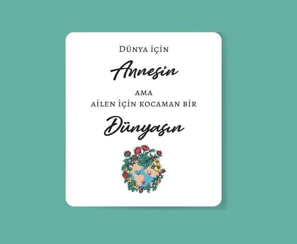 Anneler Günü 4 Lü Tebrik Kartı Hediye kartı Not kartı - Resim 3