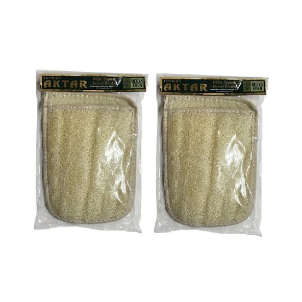 Kabak ve Mısır Lifli Çift Yüzlü Banyo Kesesi (El geçmeli) ( 21,5 * 16,5 cm), 2 Adet Derya Eren
