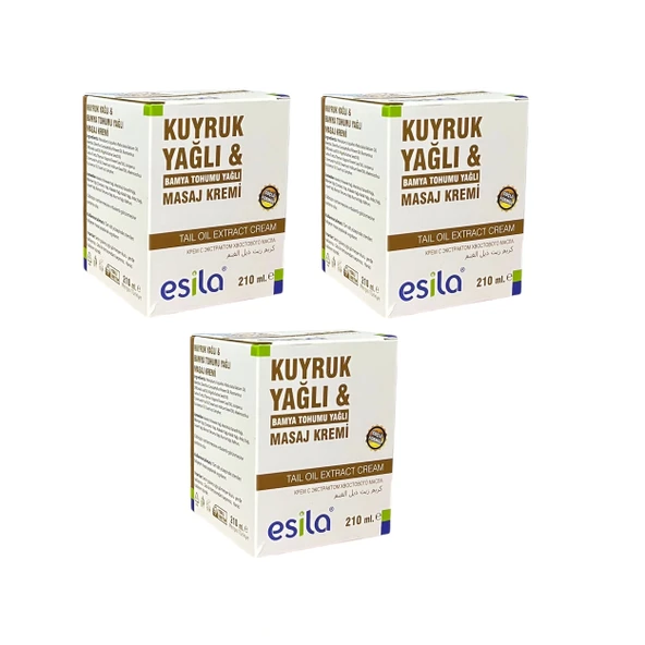 Kuyruk Yağı masaj Kremi 210 ml x3 Adet, Esila