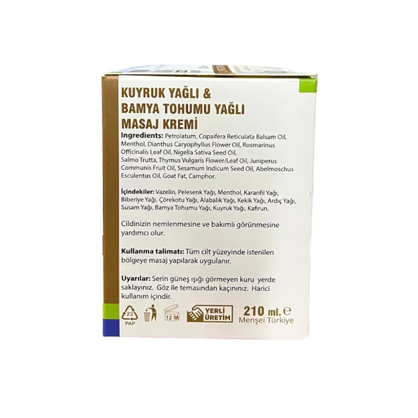 Kuyruk Yağı masaj Kremi 210 ml x2 Adet, Esila - Resim 3