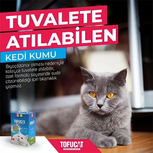 TofuCat Tuvalete Atılabilen Koku Hapsedeci Topaklanan Doğal Kedi Kumu 8 Lt - 2