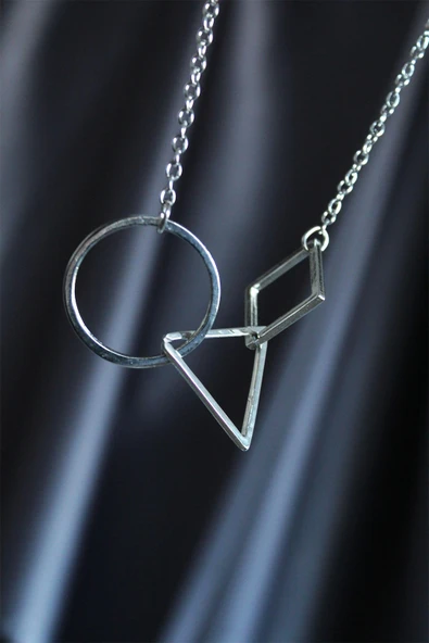 Silver Renk Squid Game Unisex Kolye