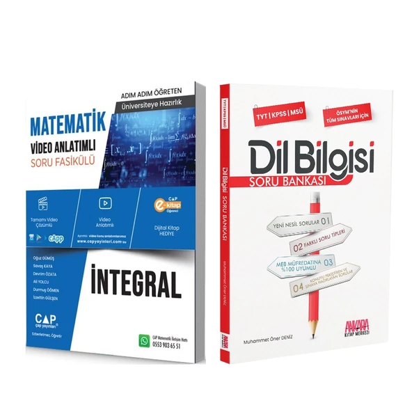 Çap Yayınları Matematik İntegral ve AKM Dil Bilgisi Soru Bankası Seti 2 Kitap