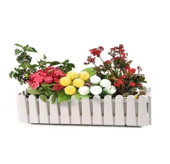 Omnipazar SO-İB03 Beyaz Askılı Balkon Saksı Takım 14 lt No 3 - Resim 3