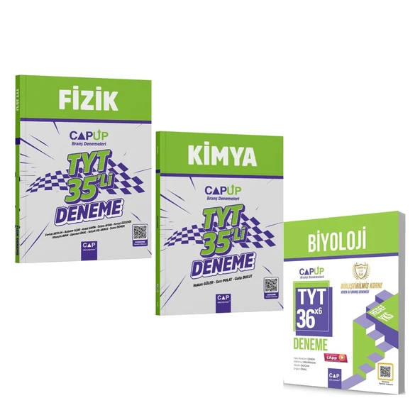 Çap Yayınları TYT Fizik Kimya ve Biyoloji Deneme Seti 3 Kitap