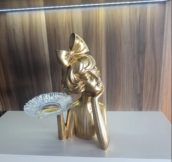 20cm-30cm ebatlarında kırılmaz polyester Tepsili kız  biblosu - Resim 9