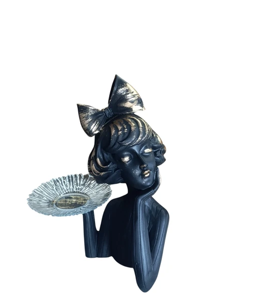 20cm-30cm ebatlarında kırılmaz polyester Tepsili kız  biblosu - Resim 3