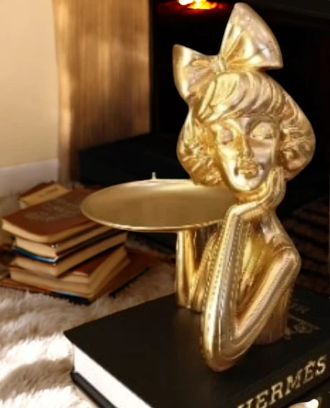 20cm-30cm ebatlarında kırılmaz polyester Tepsili kız  biblosu - Resim 2