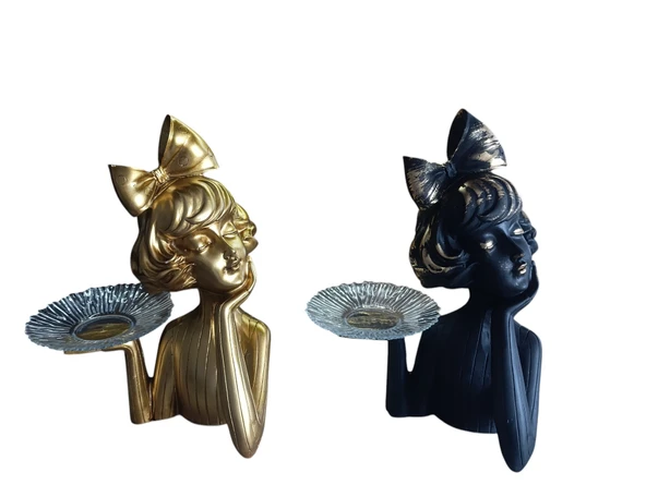 20cm-30cm ebatlarında kırılmaz polyester Tepsili kız  biblosu - Resim 2