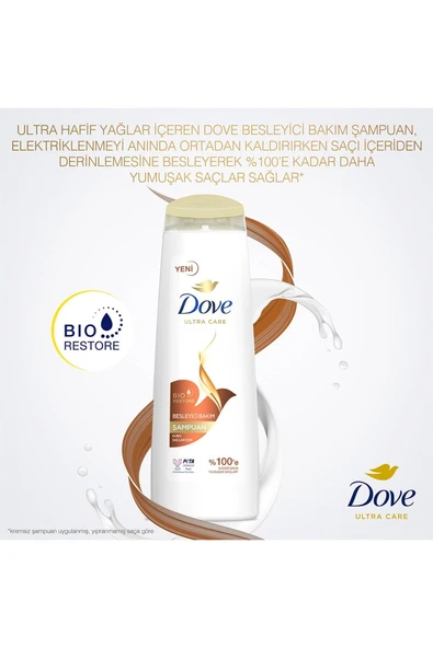 Dove Ultra Care Saç Bakım Şampuanı Besleyici Bakım Kuru Saçlar Için 400 ml - 3