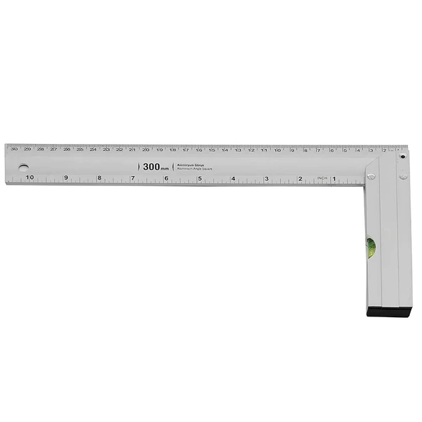 Su Terazili Alüminyum L Gönye Cetvel Kaynak Kaynakçı Marangoz Gönyesi 300 mm - 5