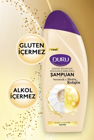 Duru Sarımsak&Biotin&Kolajen Dökülmeye Karşı Etkili Şampuan 3x500 ml - 2