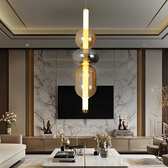 Apliqa Olca 12 Watt Tekli Gold Modern Tekli Sarkıt Avize ürün görseli