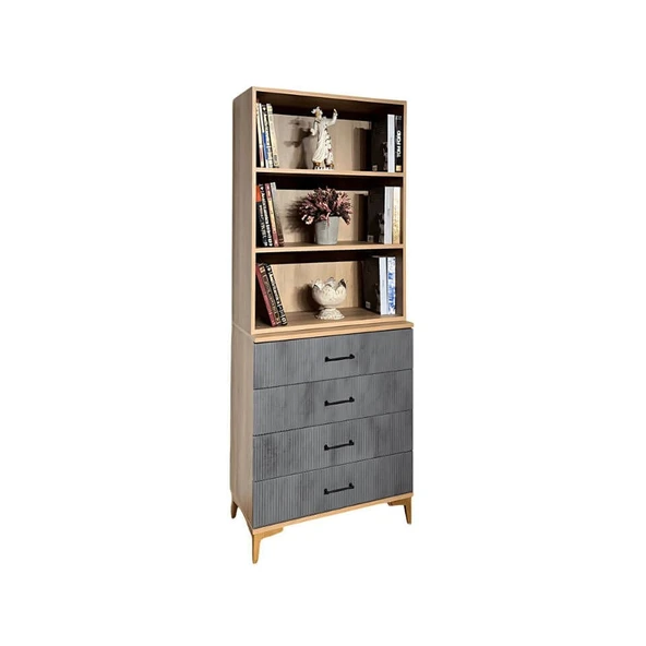 Ege Çekmeceli Şifonyer ve Kitaplık Set - Resim 2