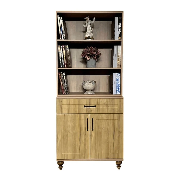 Alin Wood Kapaklı Şifonyer ve Kitaplık Set ürün görseli