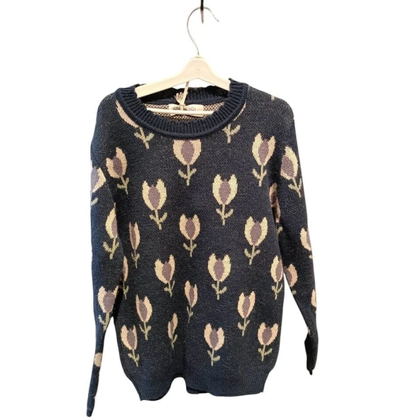 Jakarlı Kazak-Tulip Lacivert ürün görseli 1