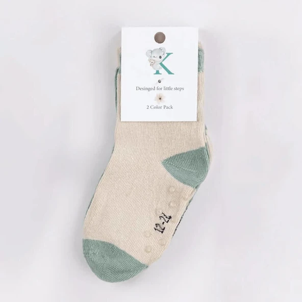 Organik Sage - Ekru 2'li Çorap - Resim 2