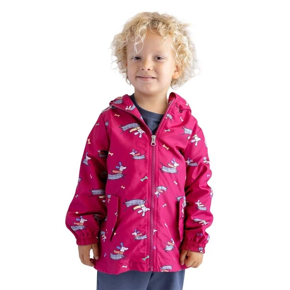 Unisex Çocuk Yağmurluk-Bordo
