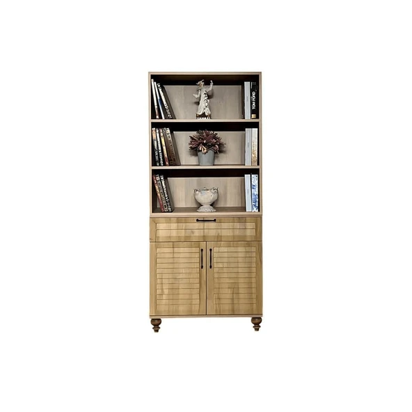 Pera Wood Kapaklı Şifonyer ve Kitaplık Set - 1