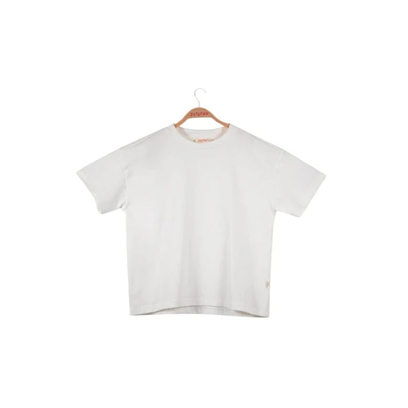 Kız Çocuk Oversıze T-Shirt-Ekru - 1