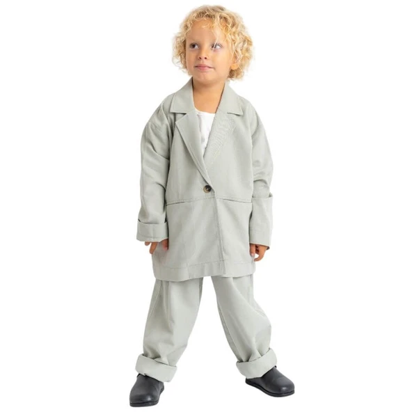 Ceketli Tencel Takım-Unisex - Resim 3