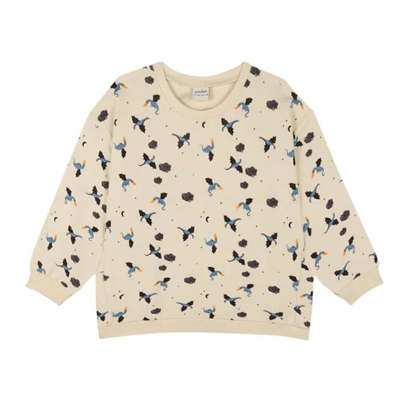 Ejderha Desenli Kız Çocuk Sweatshirt - 2