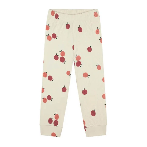 Elma Aşkı Uzun Kollu Pijama Takımı-Bej - Resim 3