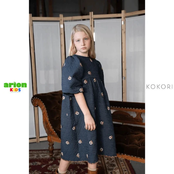 Verda Lacivert Elbise-Lacivert ürün görseli 1