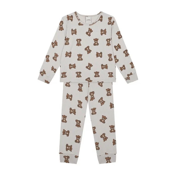 Minik Ayılar Uzun Kollu Bebek Set-Bej - 1