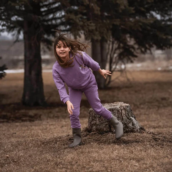 Kuş Nakışlı Futter Eşofman Takımı-Mor ürün görseli 1