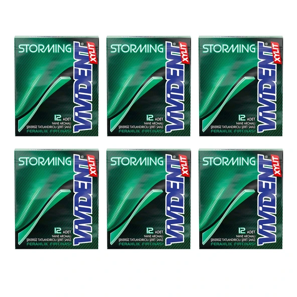 Vivident Storming Sakız Nane 33 gr x 6 Adet