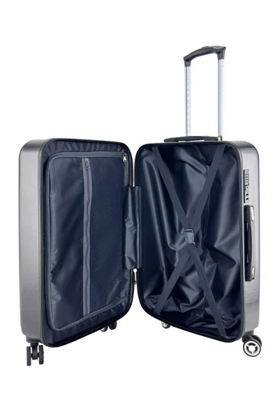 Orta Boy %100 Polikarbon Valiz Siyah 1815 - 7