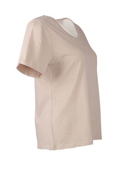 Vedi-bb Oversize V Yaka Kadın T-Shirt - Minimalist Stil - 12