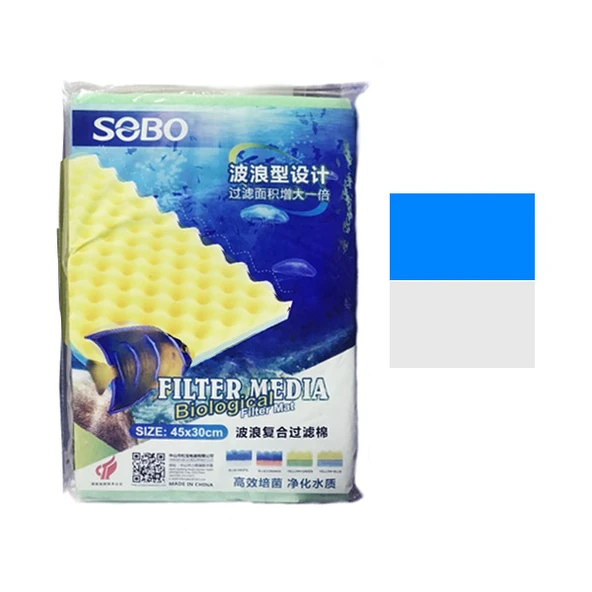 Sobo Filtre Süngeri 45X30X2 Cm Mavi Beyaz
