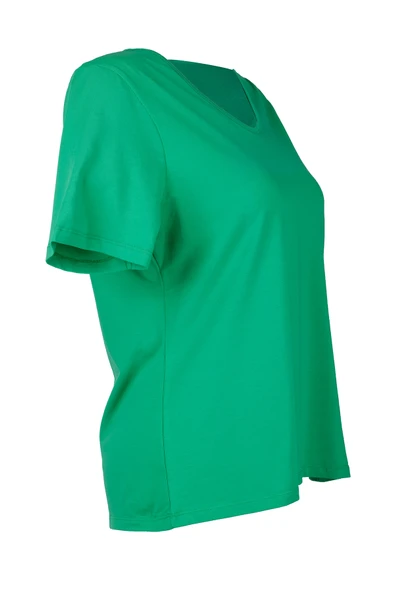 Vedi-bb Oversize V Yaka Kadın T-Shirt - Minimalist Stil - 7