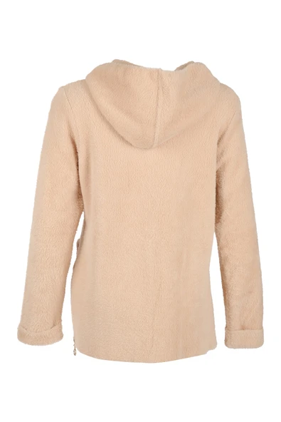 Vedi-bb Oversize Peluş Kapüşonlu Kadın Ceket - Rahat ve Şık - 11