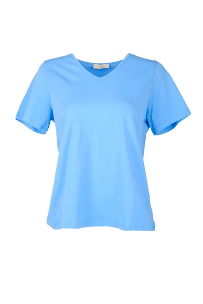 Vedi-bb Oversize V Yaka Kadın T-Shirt - Minimalist Stil - 4